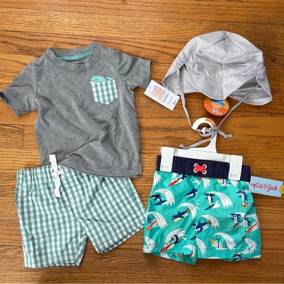 Carter's Matching Sets New Bundle Of 2 Month Boy Outfits Summer Swim Carters Cat And Jack